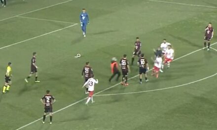 ВИДЕО: Навивач влезе на терен и се закани на противнички играч дека ќе му ја откине главата